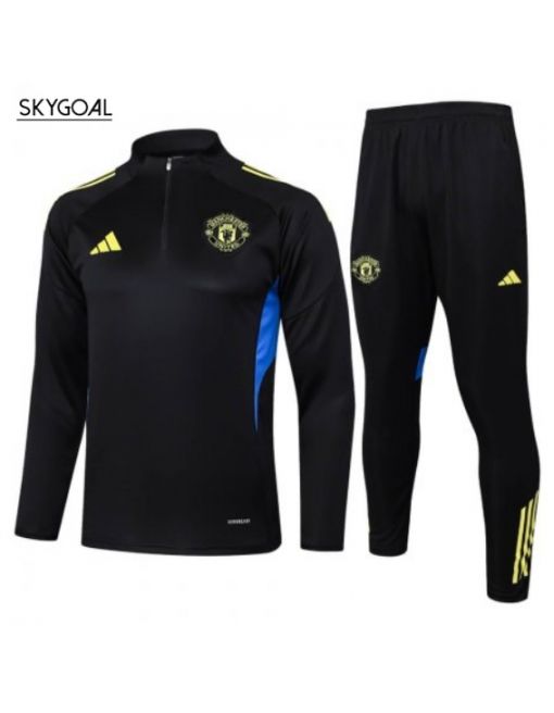 Survetement Manchester United 2025/26 Black Half Zip