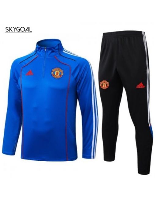 Survetement Manchester United 2025/26 Blue Half Zip