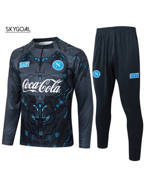 Survetement Napoli 2025/26- Black Media Cremallera