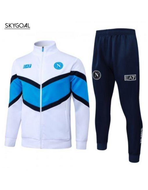 Survetement Napoli 2025/26- White With Bule Cremallera Larga