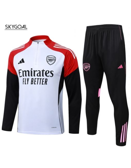 Survetement Arsenal 2025/26-white Half Zipper