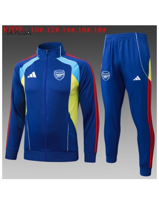 Survetement Arsenal 2025/26bule With Yellow Long Zipper - Enfants