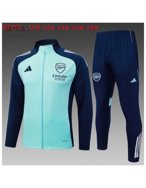 Survetement Arsenal 2025/26light Green Long Zipper - Enfants