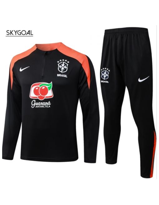 Survetement Brésil 2026 Black Half Zipper