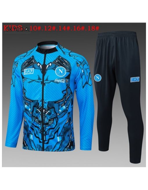 Survetement Napoli 2025/26 Blue Ii Long Zipper - Enfants