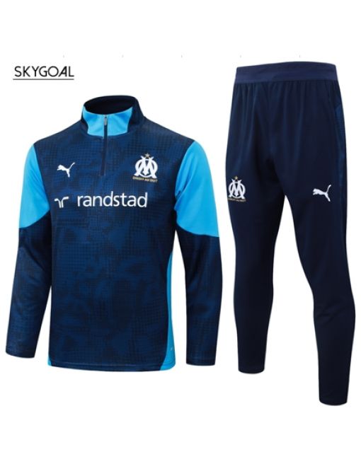 Survetement Olympique Marsella 2025/26- Azul Half Zipper