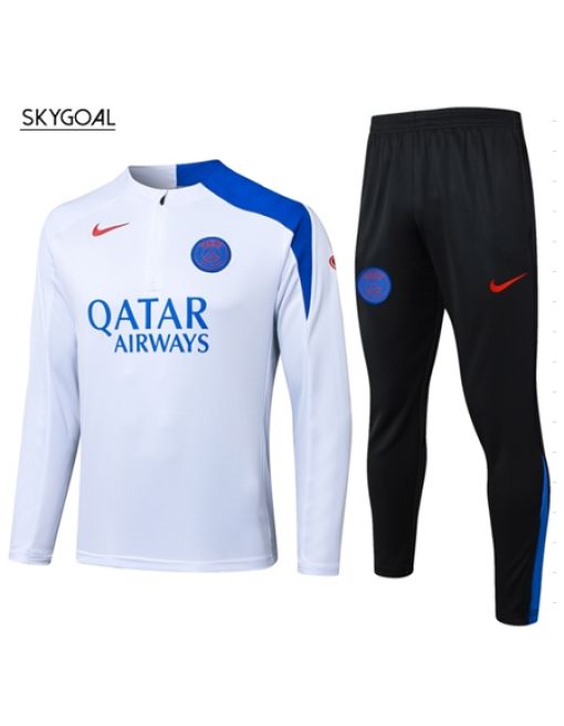 Survetement Psg T90 2025/26 White Half Zipper