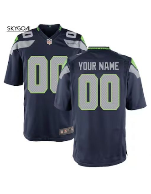 Customseattle Seahawks Nike Game Jersey - College Navy