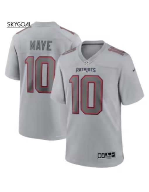 Drake Maye New England Patriots Nike Jersey - Gray