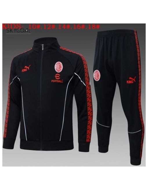 Survetement Ac Milan 2025/26 Black Long Zipper - Enfants