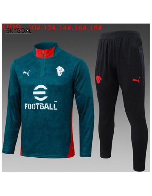 Survetement Ac Milan 2025/26 Dark Green - Enfants