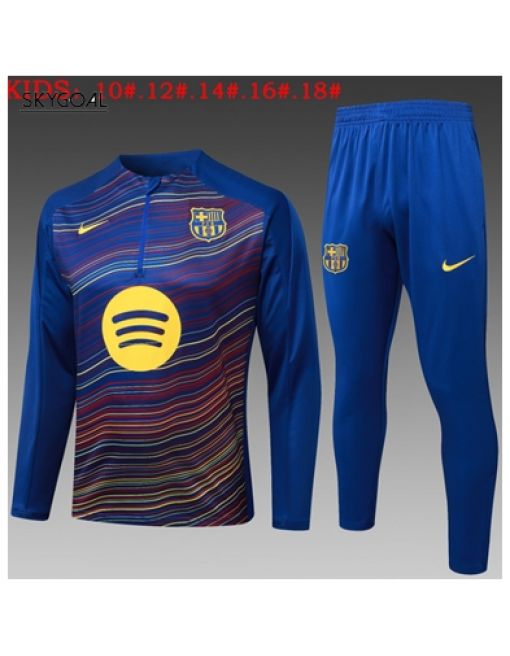 Survetement Fc Barcelona 2025/26 Navy Half Zipper - Enfants