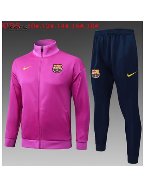 Survetement Fc Barcelona 2025/26 Purple Long Zipper - Enfants