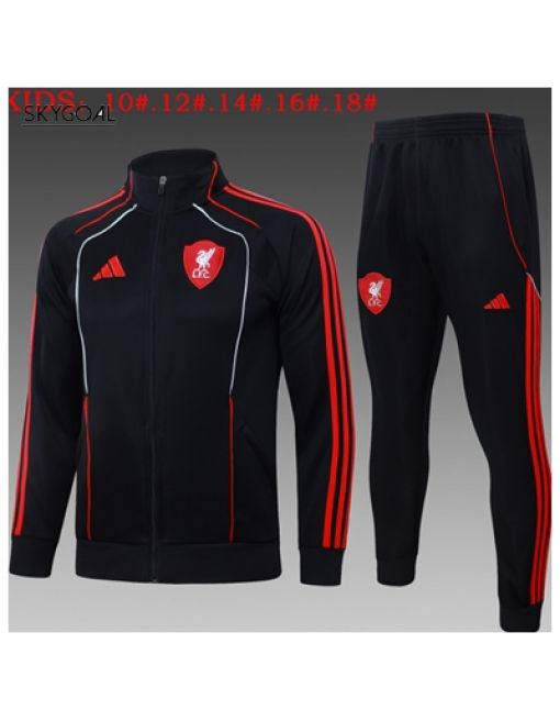 Survetement Liverpool 2025/26 Black Long Zipper - Enfants