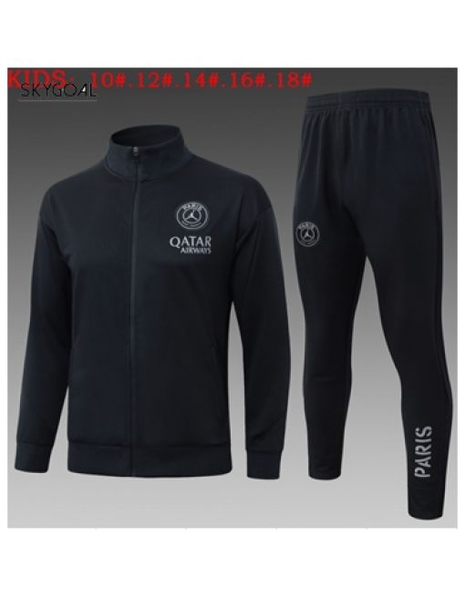 Survetement Psg 2025/26 Black Long Zipper - Enfants