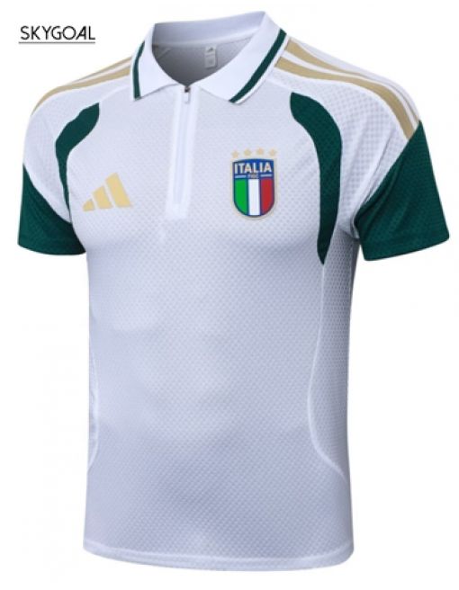 Polo Maillot Italie 2026- - Authentic White）