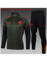Survetement Bayern Munich 2025/26 Dark Green Half Zipper - Enfants