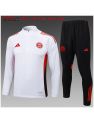 Survetement Bayern Munich 2025/26 White Half Zipper - Enfants