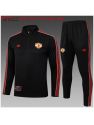 Survetement Manchester United 2025/26 Black Half Zipper - Enfants