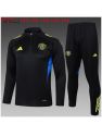Survetement Manchester United 2025/26 Black With Yellow Half Zipper - Enfants