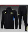 Survetement Manchester United 2025/26 Black With Yellow Long Zipper - Enfants