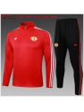 Survetement Manchester United 2025/26 Red Half Zipper - Enfants
