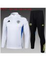 Survetement Manchester United 2025/26 White Half Zipper - Enfants