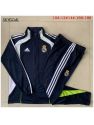 Survetement Real Madrid 2025/26 Dark Bule With White Long Zipper - Enfants