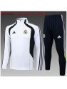 Survetement Real Madrid 2025/26 White With Dark Bule Half Zipper - Enfants