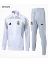 Survetement Real Madrid 2025/26-gray White Cremallera Larga
