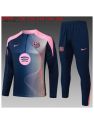 Survetement Fc Barcelona 2025/26 Blue With Pink Half Zipper - Enfants